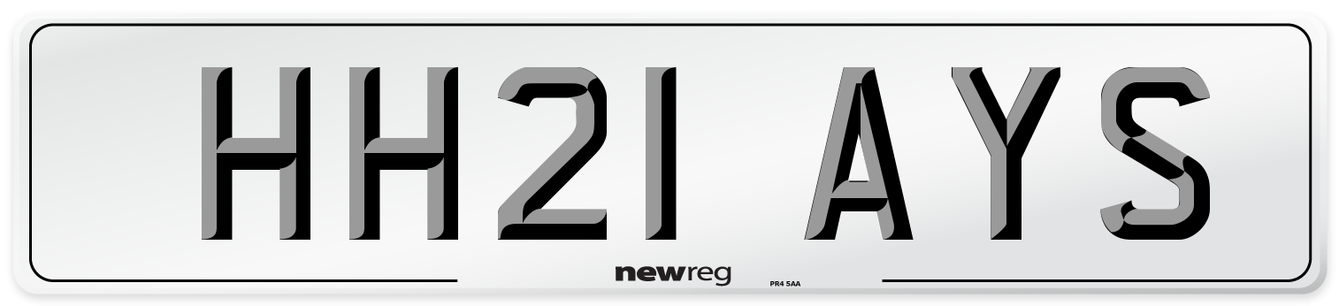 HH21 AYS Number Plate from New Reg